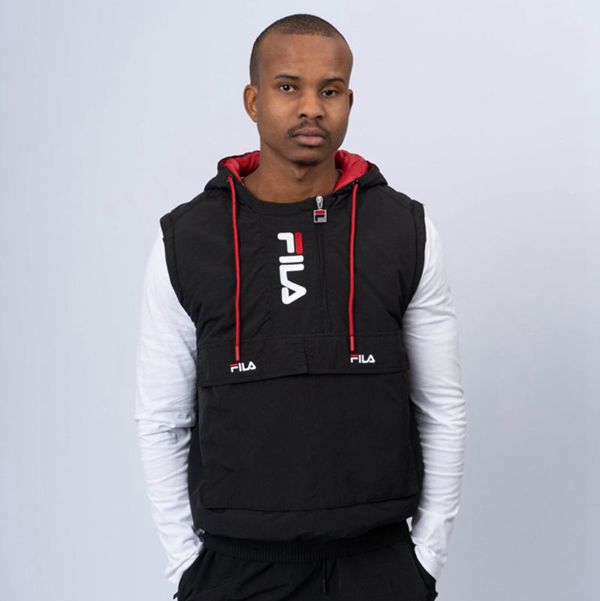 Fila Vesty Panske Čierne / Červené / Biele - Marco Utility Hooded Vypredaj - Slovakia 85079-LAFN